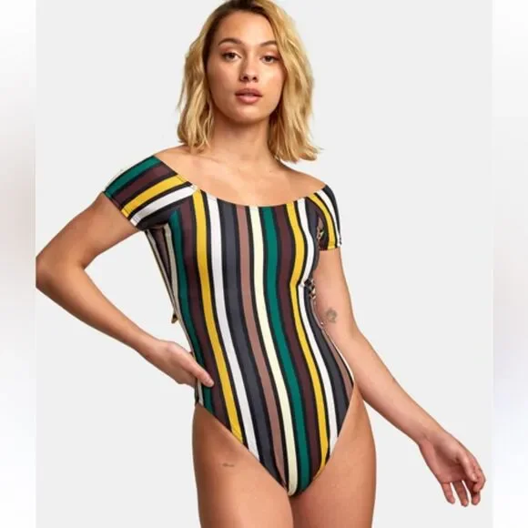 RVCA Shilo Women's Off Shoulder One Piece Swimsuit Size Small - Picture 6 of 13